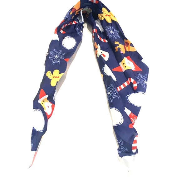 Christmas Holiday Scarf Scrunchie Ponytail Holder 2 in 1 Santa Can… - Picture 7 of 7